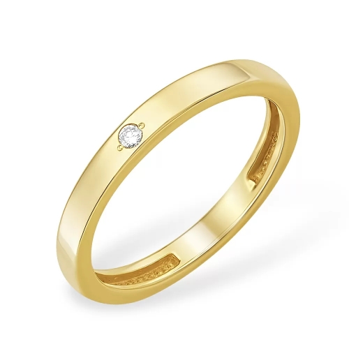 Кольцо из желтого золота 585 с бриллиантом, 0,02 карат