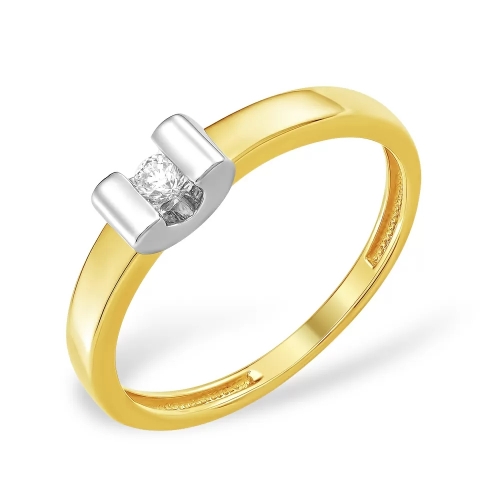 Кольцо из желтого золота 585 с бриллиантом, 0,059 карат