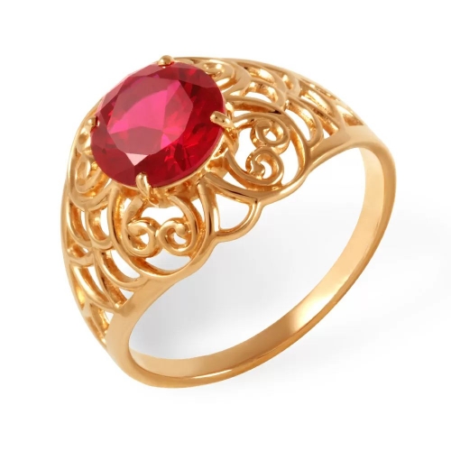 Кольцо из красного золота 585 с корундами 