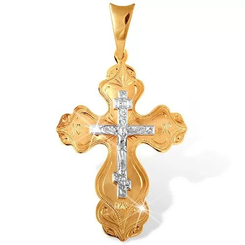 Крест из красного золота 585 без вставок