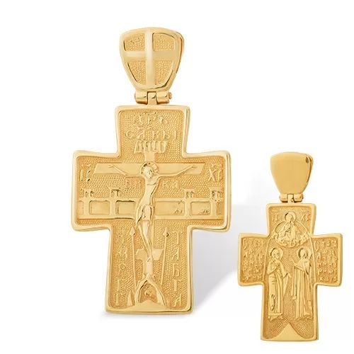 Крест из красного золота 585 без вставок