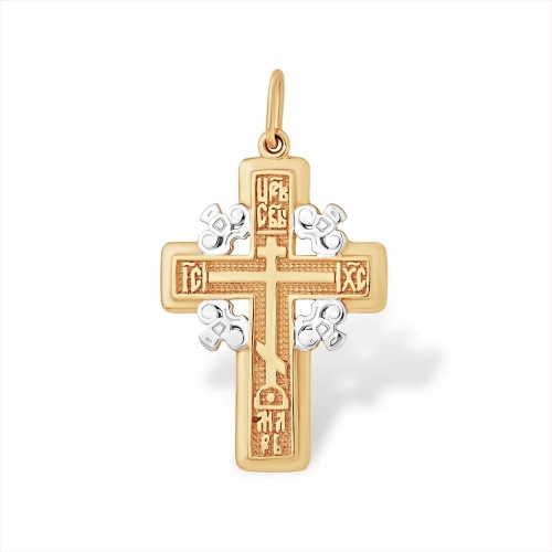 Крест из красного золота 585 без вставок 