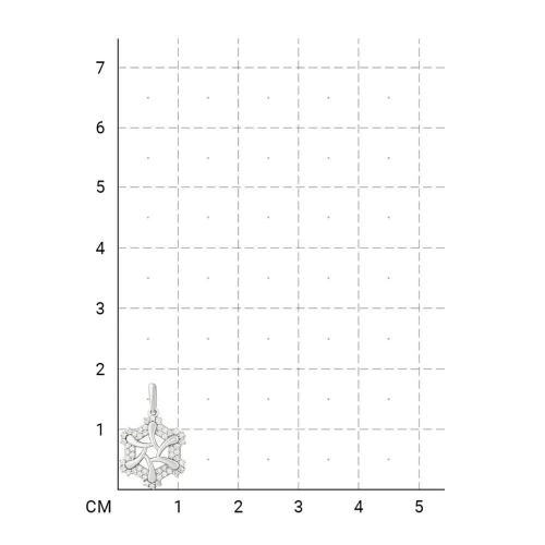 Подвеска из белого золота 585 с 48  бриллиантами, 0,384 карат, снежинка, новый год 