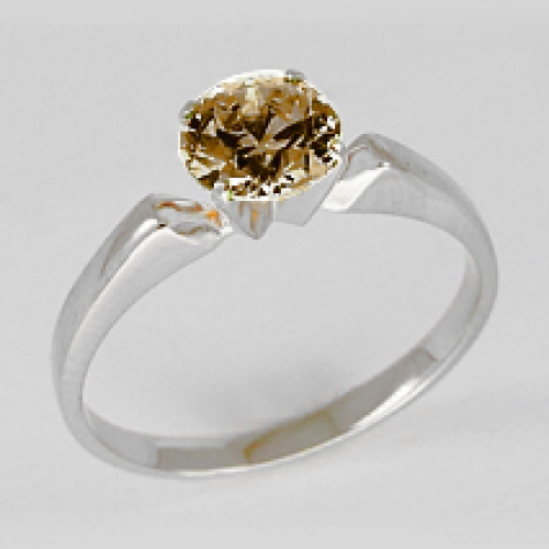 Кольцо из белого золота с раухтопазом
