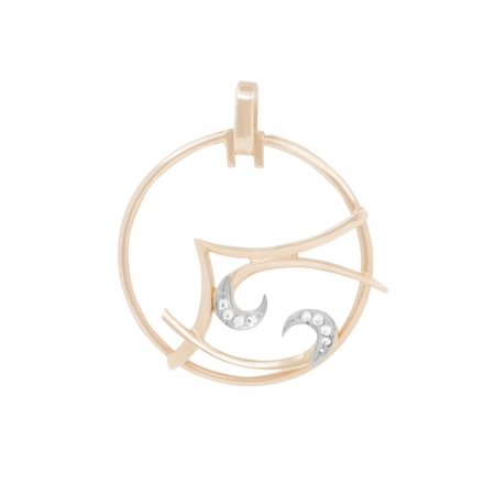 Костромской ювелирный завод Подвеска знак зодиака Рак из золота с фианитами