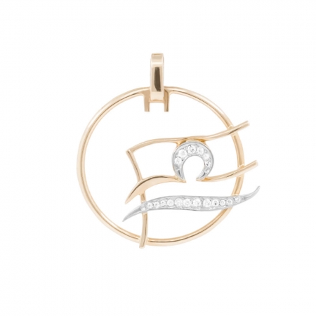 Костромской ювелирный завод Подвеска знак зодиака Весы из золота с фианитами