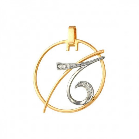 Подвеска знак зодиака Козерог из золота с фианитами
