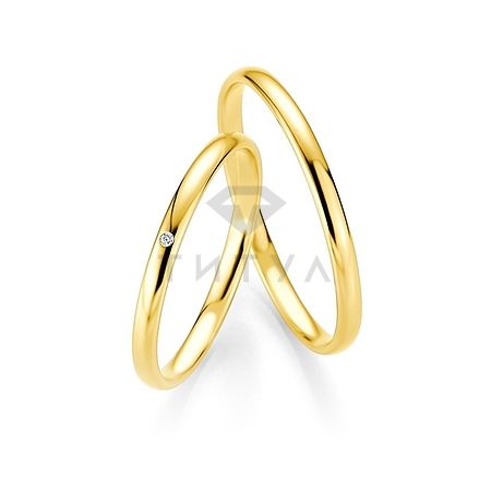 Т-26712 золотые парные обручальные кольца (ширина 2 мм.) (цена за пару)