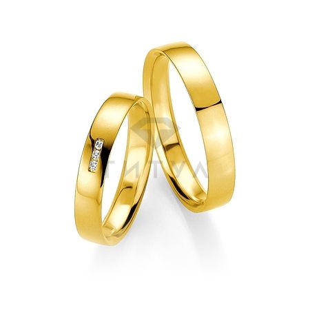 Т-27202 золотые парные обручальные кольца (ширина 4 мм.) (цена за пару)
