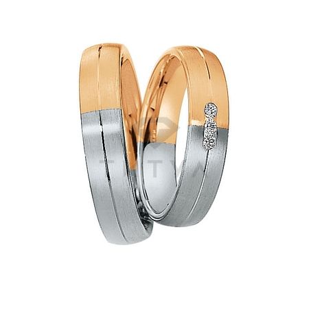 Т-27841 золотые парные обручальные кольца (ширина 5 мм.) (цена за пару)