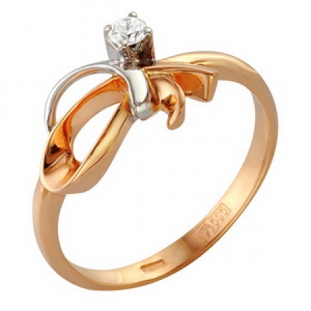 Т-13013 золотое кольцо с бриллиантами
