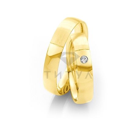 Т-27138 золотые парные обручальные кольца (ширина 4 мм.) (цена за пару)