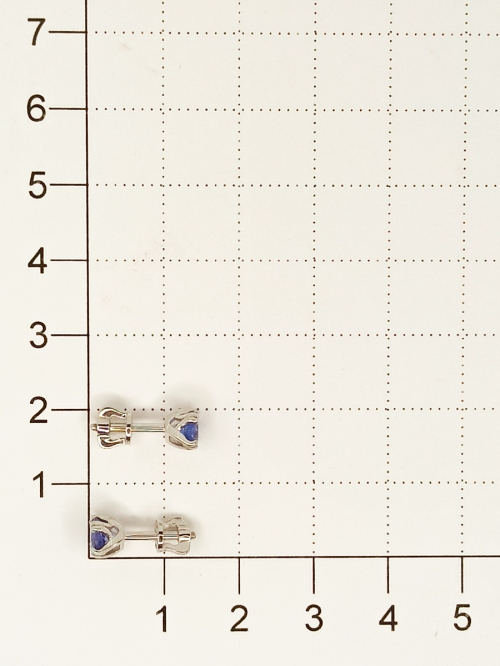 Серьги из белого золота с танзанитом