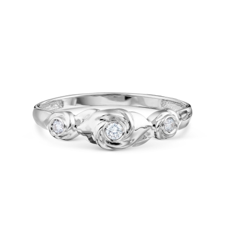 Т301018372 кольцо из белого золота с бриллиантом