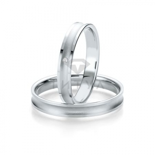 Парные обручальные кольца из платины (ширина 3 мм.) (цена за пару)