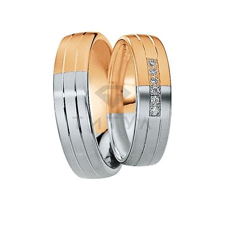 Т-28626 золотые парные обручальные кольца (ширина 6 мм.) (цена за пару)