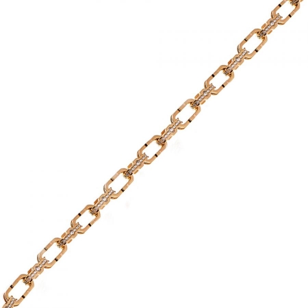 Т-12539 стильная мужская золотая цепочка с бриллиантами