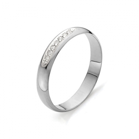 12016-200 обручальное кольцо из белого золота с бриллиантами