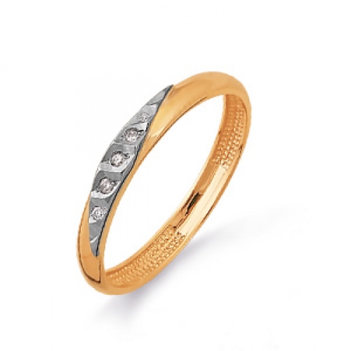 Ювелирный завод Топаз Золотое кольцо обручальное с бриллиантами