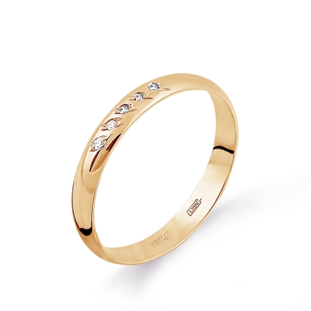 Т10101740-02 золотое обручальное кольцо с бриллиантами