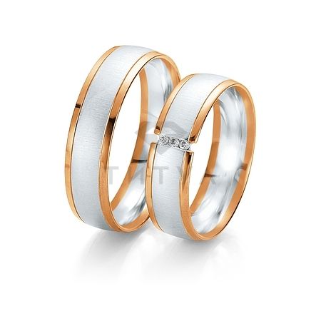 Т-28120 золотые парные обручальные кольца (ширина 6 мм.) (цена за пару)