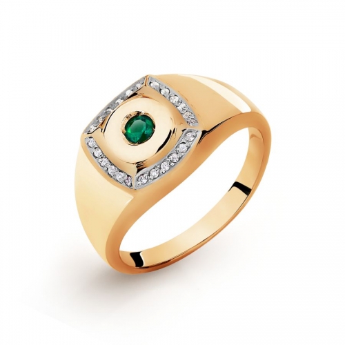 Мужское кольцо с бриллиантами и ониксом