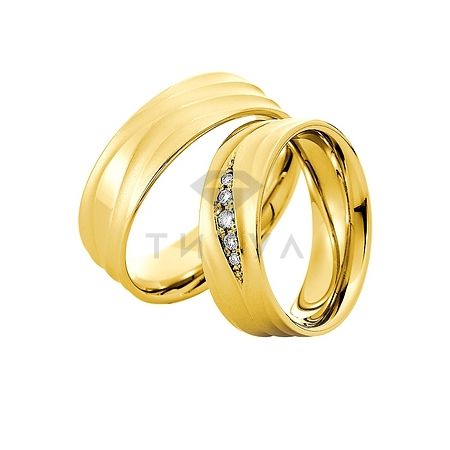 Золотые парные обручальные кольца (ширина 7 мм.) (цена за пару)