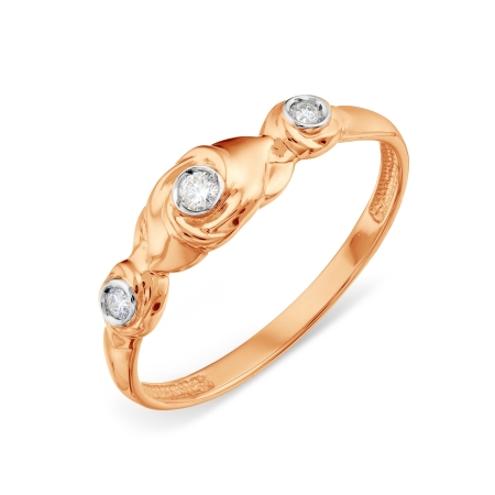 Т141018372 золотое кольцо с бриллиантом