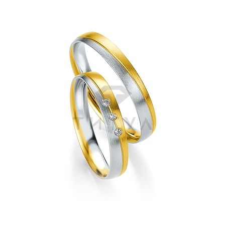 Т-26849 золотые парные обручальные кольца (ширина 3 мм.) (цена за пару)