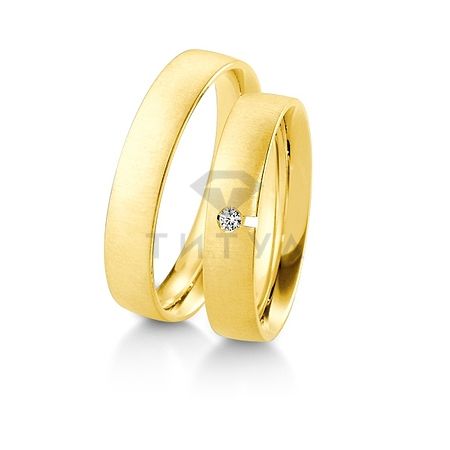Т-27293 золотые парные обручальные кольца (ширина 4 мм.) (цена за пару)