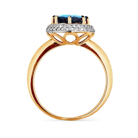 Т141016243 золотое кольцо с топазом, бриллиантами