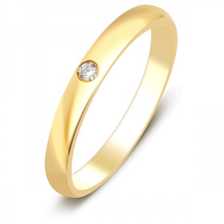 Ювелирная компания «ТИТУЛ» Обручальное кольцо из желтого золота с бриллиантом