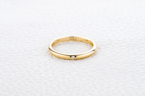 Ювелирный завод NEWGOLD Обручальное кольцо Just say yes! из желтого золота с бриллиантом