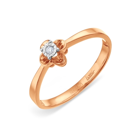 Т145611622 золотое кольцо с бриллиантом