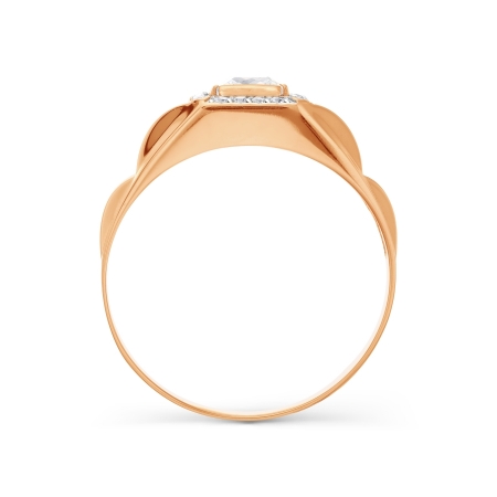Т142048416 мужское золотое кольцо с фианитами
