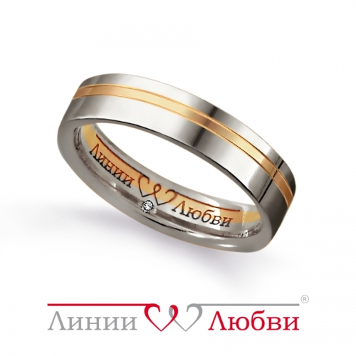 Ювелирный завод Топаз Золотое обручальное кольцо с бриллиантом