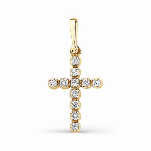 Маленький крестик из золота с бриллиантами