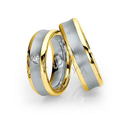Т-28950 золотые парные обручальные кольца (ширина 7 мм.) (цена за пару)