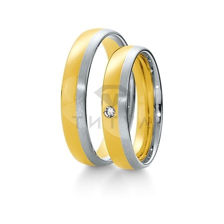 Т-27114 золотые парные обручальные кольца (ширина 4 мм.) (цена за пару)