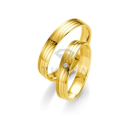 Т-26912 золотые парные обручальные кольца (ширина 4 мм.) (цена за пару)