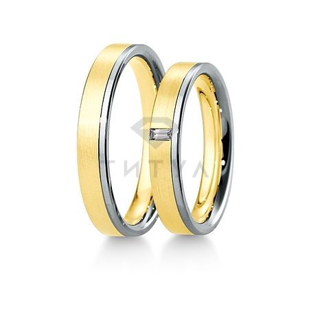 Т-28455 золотые парные обручальные кольца (ширина 4 мм.) (цена за пару)