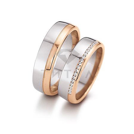 Т-28784 золотые парные обручальные кольца (ширина 6 мм.) (цена за пару)