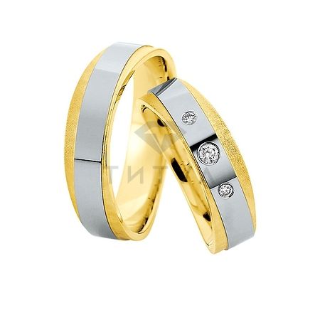 Ювелирная компания «ТИТУЛ» Золотые парные обручальные кольца (ширина 7 мм.) (цена за пару)