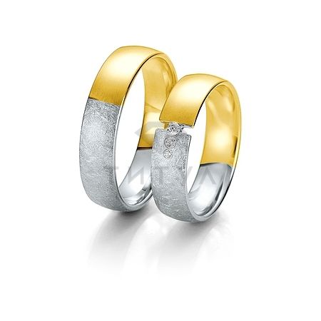 Т-28112 золотые парные обручальные кольца (ширина 5 мм.) (цена за пару)
