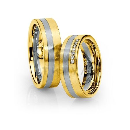Т-28844 золотые парные обручальные кольца (ширина 6 мм.) (цена за пару)