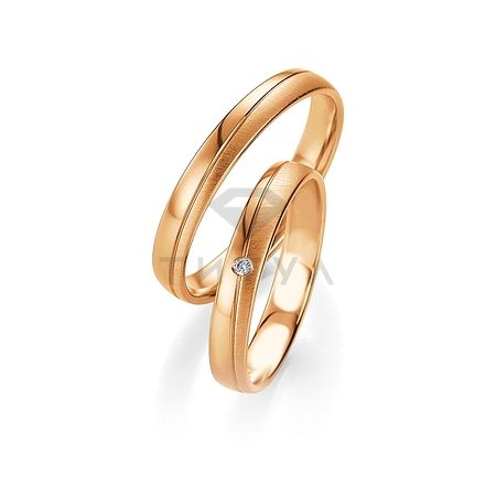 Т-27326 золотые парные обручальные кольца (ширина 3 мм.) (цена за пару)