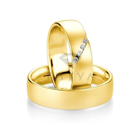Т-28744 золотые парные обручальные кольца (ширина 6 мм.) (цена за пару)
