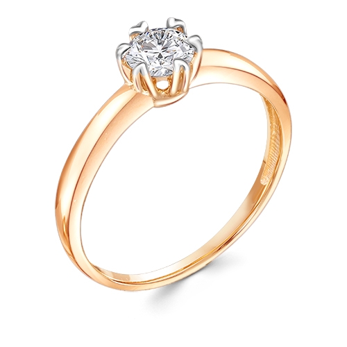 Женское кольцо из красного золота 585 пробы со Swarovski Zirconia