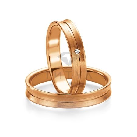 Т-26824 золотые парные обручальные кольца (ширина 4 мм.) (цена за пару)