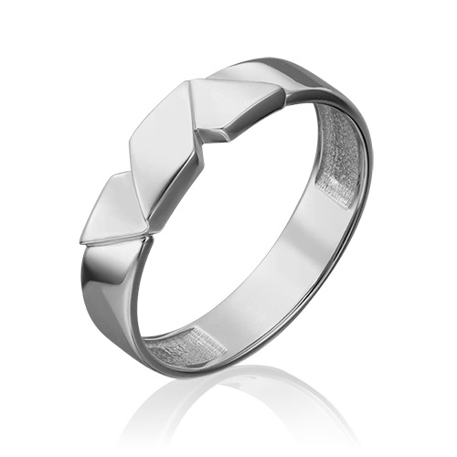 Обручальное кольцо из белого золота без камней